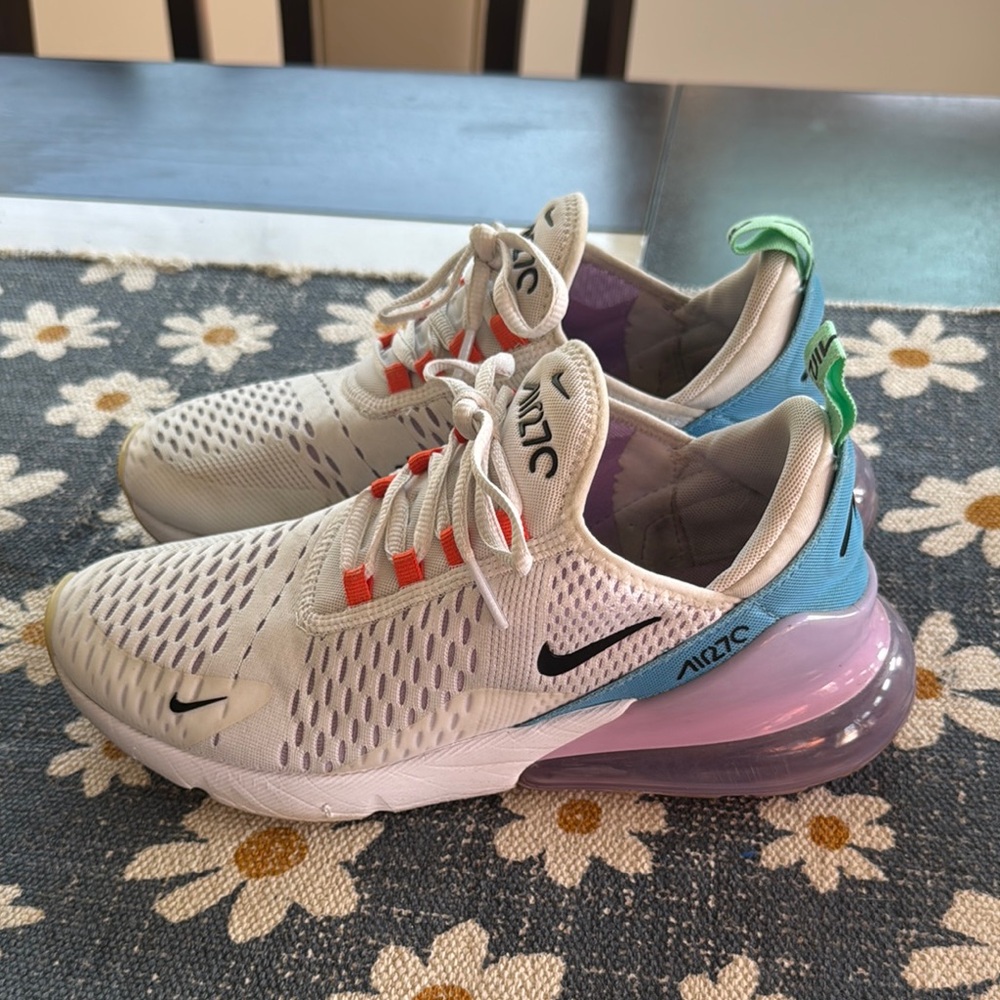 Nike Air Max 270 White with Purple and Blue Accents